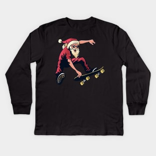 go skateboarding day with santa Kids Long Sleeve T-Shirt